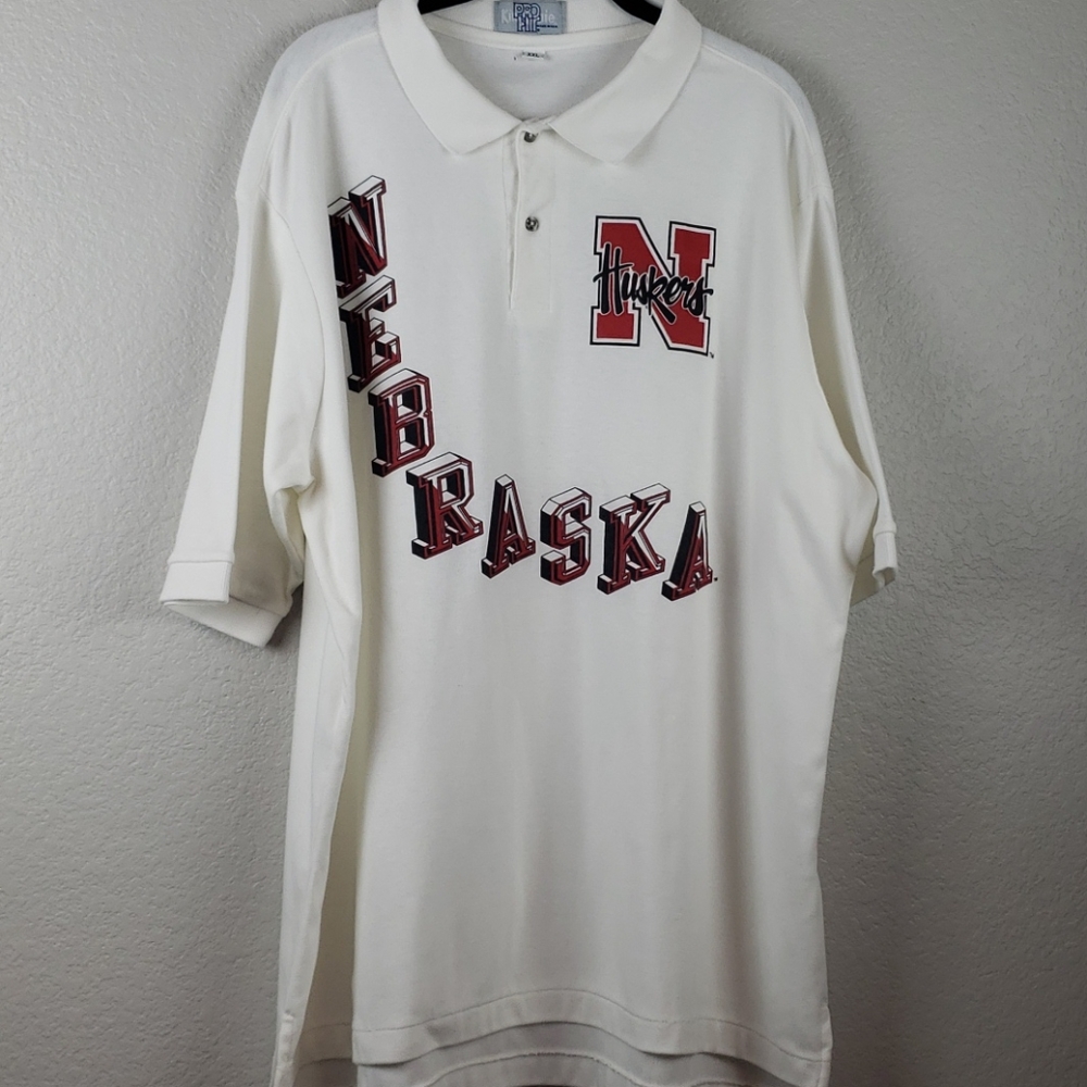 Pro Fir | Men's White Red Nebraska Huskers Cotton Polo XXL